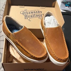 Wrangler kids  Brown Leather Slip-On Loafers